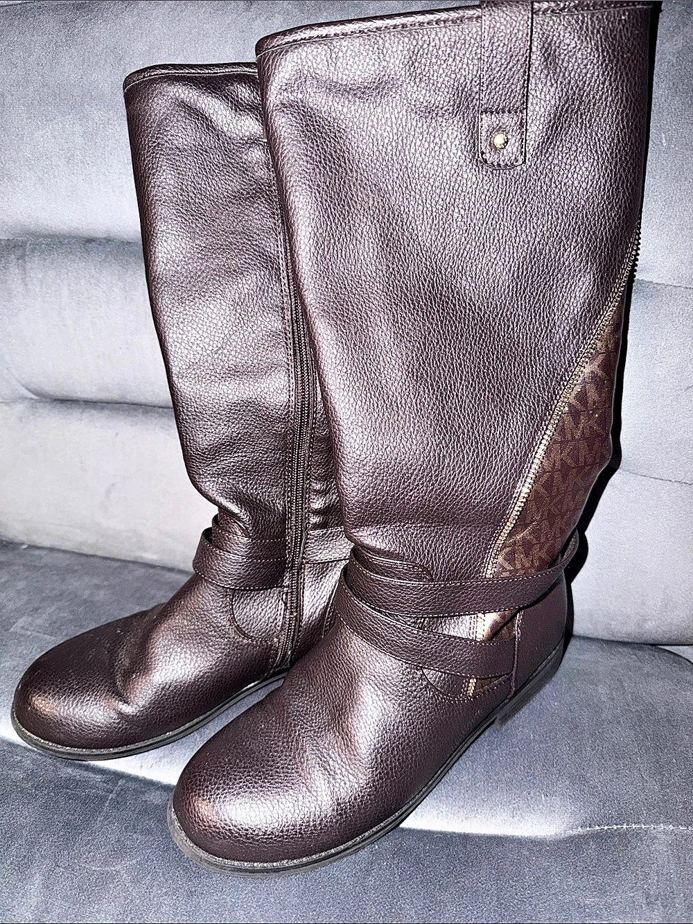 Michael Kors Tall Zipper Boots in Brown US 5